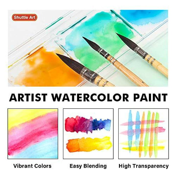 楽天市場 Shuttle Art 水彩絵の具 36色透明水彩 48点セット 筆10本 パレット 水彩紙付 12ml チューブ 大人の塗り絵 水彩画 お絵描き 美術 画材セット 学校用 幼稚園 初心者 専門家 プレゼント Wes Store