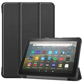 NUPO 【Newモデル】Fire HD 8 / Fire HD 8 Plus 第10世代 2020年発売 ケース 超軽量 上質PU素材 レザー スタンド 機能 三つ折 耐衝撃 スクラッチ防止 カバー Fire HD8 Plus 2020 対応（ブラック）