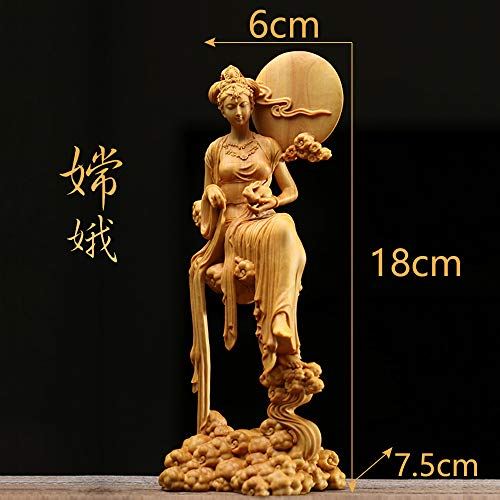 楽天市場】月の神 嫦娥 中秋 置物 木彫り 天女像 中国神話人物 手作り