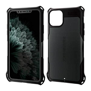 �G���R�� iPhone 11 Pro Max �P�[�X ZEROSHOCK �ϏՌ� [�������̏Ռ�����{�̂��Ռ��z���\�� (�Ռ��z���t�B�����t)] �X�g���b�v�z�[���t�� �u���b�N PM-A19DZEROBK 1)�P�i