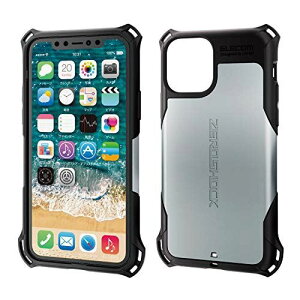 �G���R�� iPhone 11 Pro �P�[�X ZEROSHOCK �ϏՌ� [�������̏Ռ�����{�̂��Ռ��z���\�� (�Ռ��z���t�B�����t)] �X�g���b�v�z�[���t�� �V���o�[ PM-A19BZEROSV 1)�P�i