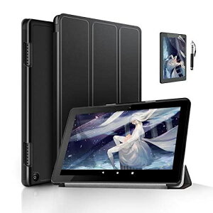 Amazon Fire HD8P[XX h~ ϏՌ ܂ J yʌ^ ^ X}[gJo[ [ϏՌیtB1t1̃^b`y] New Fire HD 8/HD 8 Plus 2020 P[X - ubN 