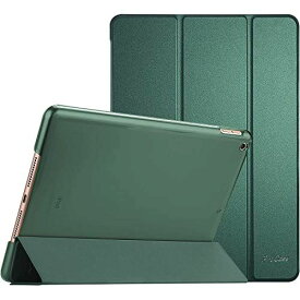 ProCase iPad 10.2" 8/7 ケース スマートカバー 超スリム 三つ折りスタンド フォリオ保護ケース 半透明バックカバー 対応機種： iPad 10.2" 第8世代 2020/ 第7世代 2019 - ミッドナイトグリーン