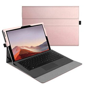 Fintie for Microsoft Surface Pro 7 / Surface Pro 6 / Surface Pro 5 2017 / Surface Pro 4 / Pro 3 ケース 専用スタンドカバー 薄型 軽量 ペンホルダー付き マルチ視角 合成皮革保護ケース (ローズゴールド)