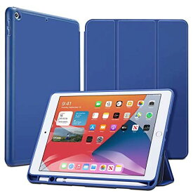 ESR iPad 8 ケース 2020 iPad 10.2 ケース 第7世代 2019 ペンシル収納可能 ソフトフレキシブル 耐衝撃 傷防止 オートスリープ/ウェイク ペンシルホルダー付き 三つ折りスタンド iPad 10.2インチ(2020/2019)用(ネイビーブルー)