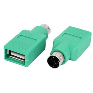 uxcell PS/2�I�X�|USB2.0���X�|�[�g�ϊ��A�_�v�^ PC�L�[�{�[�h 2����