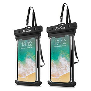 ProCase [2�Z�b�g]�h���P�[�X IPX8�F�� �g�ѓd�b�p�h���C�o�b�O �ő�6.9�h�X�}�z�ɑΉ��\ �K�p�[���FiPhone SE 11 Pro Max Xs Max XR XS X 8 7 6S Plus, Galaxy S20 Ultra S20+ S10 S9 S8 +/Note 10+ 9, Pixel 4 XL - �u���b�N