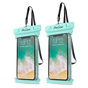 ProCase [2�Z�b�g]�h���P�[�X IPX8�F�� �g�ѓd�b�p�h���C�o�b�O �ő�6.9�h�X�}�z�ɑΉ��\ �K�p�[���FiPhone SE 11 Pro Max Xs Max XR XS X 8 7 6S Plus, Galaxy S20 Ultra S20+ S10 S9 S8 +/Note 10+ 9, Pixel 4 XL - �O���[��