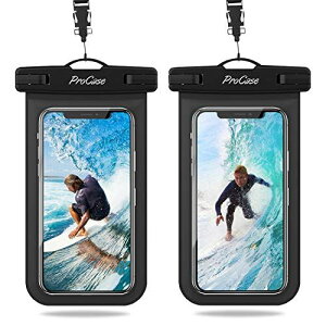 ProCase [2�Z�b�g]�h���P�[�X IPX8�F�� �g�ѓd�b�p�h���C�o�b�O �ő�6.9�h�X�}�z�ɑΉ��\ �K�p�[���FiPhone SE 11 Pro Max Xs Max XR XS X 8 7 6S Plus, Galaxy S20 Ultra S20+ S10 S9 S8 +/Note 10+ 9, Pixel 4 XL - �u���b�N