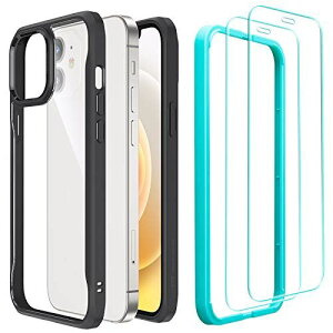 ESR iPhone 12 mini �p �P�[�X �t�B����2���t�� 5.4�C���` �w�ʓ��� �����K���X�t�B���� �u���b�N�t���[��