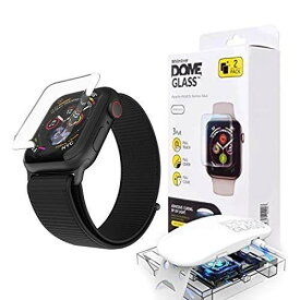 Apple Watch 44mm Screen Protector, [Dome Glass] Liquid Adhesive for Full Coverage Tempered Glass and Protection by Whitestone for The Apple Watch Series 4-2 Pack Glass