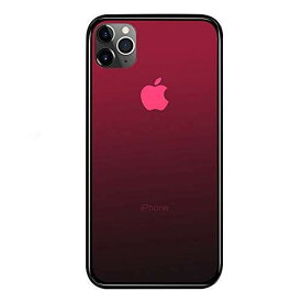 SUMart iPhone11 Pro Max ケース ガラスケース グラデーション 強化ガラスケース 硬度9H TPUバンパー ハードケース おしゃれ qi対応 傷つき防止 (iPhone11 Pro Max 6.5インチ, ルビーレッド)