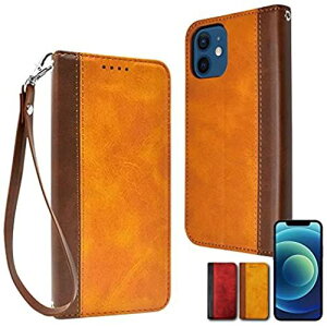 VYJEB(shizukawill) Apple iPhone12 mini 蒠^ P[X Jo[ Vv {v P[X gh oCJ[ Yellow Brown × Brown CG[uE×uEF J[h[ Xgbvz[ 