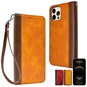 VYJEB(shizukawill) Apple iPhone12 / 12 Pro 蒠^ P[X Jo[ Vv {v P[X gh oCJ[ Yellow Brown × Brown CG[uE×uEF J[h[ Xgbvz[