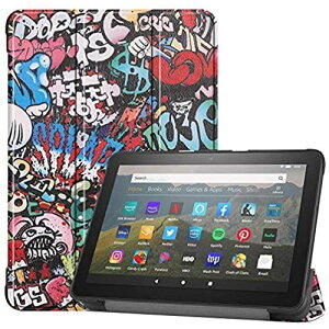 Shron Fire HD 8 2020/Fire HD 8 plus �P�[�X �O�܂�X�^���h�J�o�[ �����^ ���y�� �}�O�l�b�g �I�[�g�X���[�v�P�[�X PU ���U�[�J�o�[ HD 8 2020-3