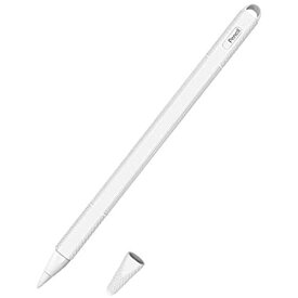 AWINNER Apple Pencil(第2世代) ケース 落下 傷つけ防止 apple ペンシル カバー シリコン製 充電時キャップの紛失を防ぐ Apple Pencil(第2世代) ホルダー 全面保護 iPad Pro 12.9 / 9.7 pencil カバー (White)