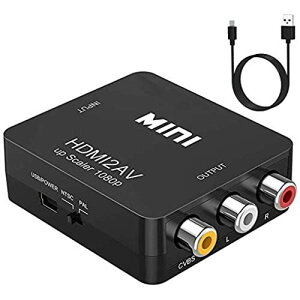 Charyza HDMI to RCA �R���o�[�^�[ AV�ϊ��A�_�v�^ 1080P�Ή� PAL/NTSC�؂�ւ� HDMI���͂��R���|�W�b�g�o�͂֕ϊ� USB���d�P�[�u���t�� HDMI to AV