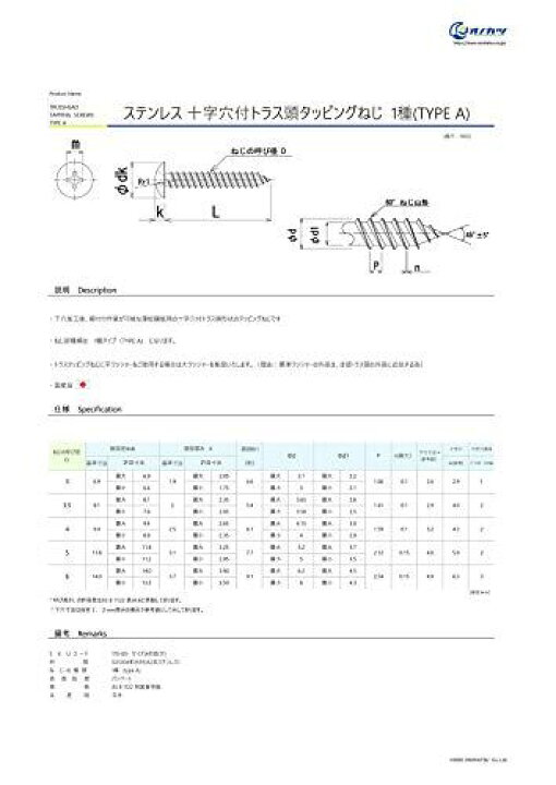 楽天市場 オノカツ トラス 頭 タッピング ねじ ステンレス 5x25 50本入 Wes Store