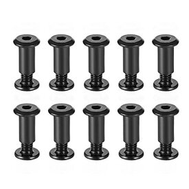uxcell Hex Socket Screw Post Binding Bolts Leather Fastener, M6x10mm, Carbon Steel Black, 10 Sets