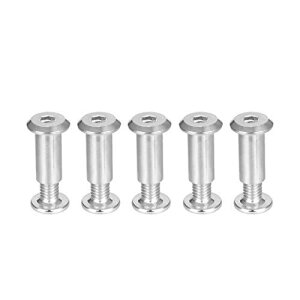 uxcell Hex Socket Screw Post Binding Screws Leather Fastener, M6x10mm, Stainless Steel, 5 Sets