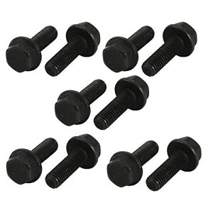 uxcell 六角ボルト フランジボルト 全ネジ 炭素鋼 非鋸歯状 M8x25mm 10枚入り