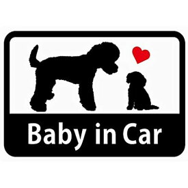 Baby in Car 「トイプードルの親子」 車用ステッカー (マグネット) ／ 赤ちゃんが乗ってます s04