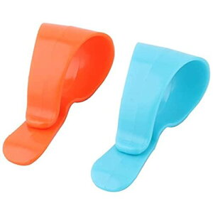 uxcell 車用メガネクリップ サングラスクリップ サングラスホルダー 眼鏡クリップ カーアクセサリー 眼鏡ホルダー カードホルダー プラスチック ブルー オレンジ 2個入り