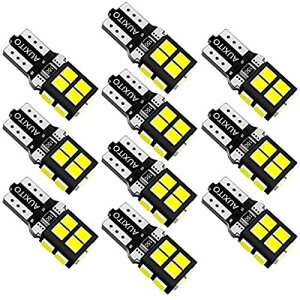 AUXITO T10 LED �z���C�g ���� 10�� LED T10 �Ԍ��Ή� 2835LED�`�b�v14�A 12V �ԗp �|�W�V����/���C�Z���X�����v/�i���o�[��/���[�������v