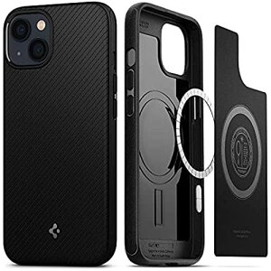 Spigen iPhone13 �p �P�[�X Magsafe�Ή� �}�O�l�b�g���� �d��37g TPU ����~�� ���C�����X�[�d�Ή� �ČRMIL�K�i�擾 �ϏՌ� ���菝�h�~ ���C�����X�[�d�Ή� �}�O�E�A�[�}�[ ACS03546 (�}�b�g�E�u���b�N)