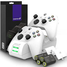 Fosmon Dual 2 Max 充電 スタンド Xbox Series X/S(2020), Xbox One/One X/One S Elite 対応 コントローラー 充電器, (置くだけ充電 |2台同時充電)