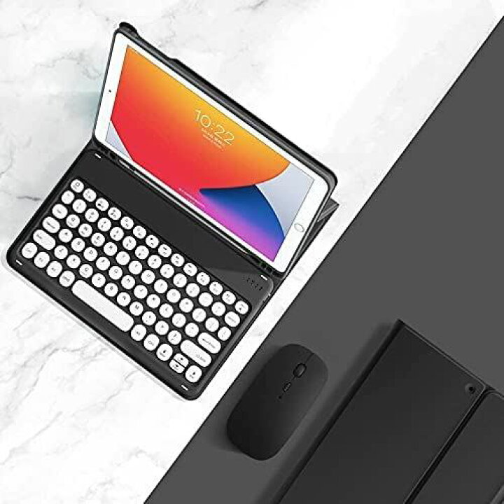 人気top マウス付き Ipad 第9世代 第8世代 第7世代 キーボードケース カラフル 丸型キー レディース 可愛い 9 8 7 アイパッド 10 2 インチ キーボードカバー ワイヤレス Bluetooth カラーキーボード Apple Pencil 収納可能 Ipad7 ブルー Ipad8 Ipad9 Fucoa Cl