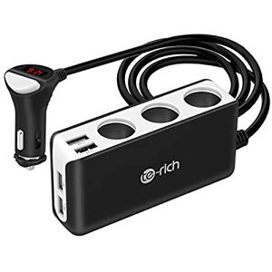 Te-Rich VK[\Pbg usb ԍڏ[d \Pbg 3A 4USB|[g ő6.8A/5V }[d 12V/24VԑΉ LEDt I[gd X}[g (O[)