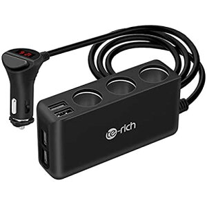 Te-Rich VK[\Pbg usb ԍڏ[d \Pbg 3A 4USB|[g ő6.8A/5V }[d 12V/24VԑΉ LEDt I[gd X}[g (ubN)