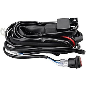 バイク用/車用 リレーハーネス ハーネスヒューズLED搭載 1灯用 防水防漏電 耐高温ON/OFFスイッチ付 9v/12v/24v対応 作業灯/フォグランプ/補助灯/追加灯/ワークライト配線汎用品 Samman