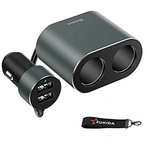 Zukida 2A usb ԍڏ[d z VK[\Pbg }[d J[`[W[ 2USB|[g ő80W q[Y 12V/24VΉ LEDt R[h 60cm ԗp\Pbg  d\Pbg ubN