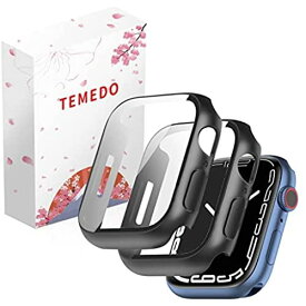 【2枚セット】TEMEDO Apple Watch 用ケース 45mm iWatch 保護ケース アップルウォッチ用 カバー Apple Watch Series7 対応 ガラスフィルム 一体型 アップルウォッチ