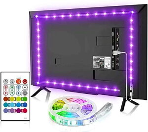 BASON LEDe[vCg USBڑ 2.5m erƖ obNCg RGBe[vCg Rt ?F? Px ʔ SMD5050 ʃe[v ԐڏƖ 2.5[gi32-65C`j