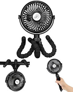 小型扇風機 充電式 ミニ扇風機 usb扇風機 携帯扇風機 車 卓上・吊り下げ・手持ち・巻き付け 3脚 くねくね 2500mAh 風量3段階調節 720°角度調節 LEDライト 車用 長時間連続使用 軽量 室内・アウト