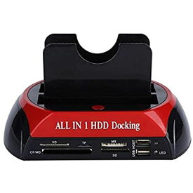 HDDドック ハードディスクドック SATA IDEドック デュアル LEDライト付け パソコン・周辺機器 サポート32Gメモリカード/CFスロット/SDスロット/XDスロット/MSスロット/T-Flash/mini