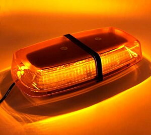 Wellvie LED 回転灯 72連 高照度SMD5730 パトランプ 安全 反射ミラーボディ 多重発光視覚 フラッシュライト 12V/24V 黄色発光＆黄色レンズカバー