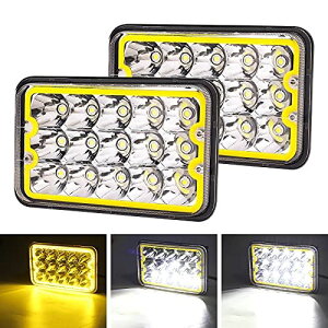 Aoling 4X6 LED �w�b�h���C�g �V�[���h�r�[�� �w�b�h���C�g �p�^ Hi/Lo�؂�ւ� ��DRL�t�� H4651 H4652 H4656 H466 H6545 H4668 H4642 �v���O�A���h�v���[ �C�G���[