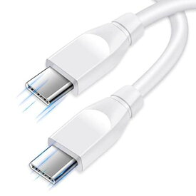 USB-C & USB-C ケーブル 60W急速充電 PD対応 Type-C ケーブル タイプc 充電ケーブル Cタイプコード MacBook Pro/Air iPad Pro、Samsung Galaxy S21 PD WHITE
