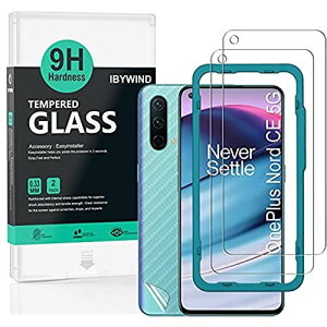 Ibywind �K���X�t�B���� Oneplus Nord CE 5G �p���� �K���X �ی� �t�B���� 2���Z�b�g �w�ʕی�t�B�����t�� �ȒP�����L�b�g�t��