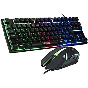 CHONCHOW �Q�[�~���O�L�[�{�[�h�}�E�X�Z�b�g ���{��z�� ps5/ps4 switch�Ή� �u���ϊ��v/�u�ϊ��v�L�[�t�� 88�L�[ ���FLED�o�b�N���C�g usb�L�� 19�L�[�h�Փ� �Q�[�~���O�L�[�{�[�h JP LAYOUT