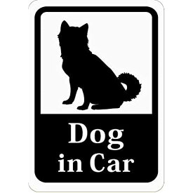 Dog in Car 「柴犬」 車用ステッカー (マグネット) (ホワイト) s16