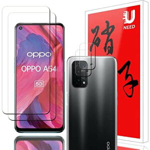 �y2+2���Z�b�zUNEED OPPO A54 5G �p�̃K���X�t�B�����i2���j+�J�����t�B�����i2���jOPG02 �p�� �t�C���� �����t���ی�t�B����
