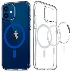 Spigen iPhone12 用 ケース iPhone12Pro 用 ケース 6.1インチ全透明 MagSafe 対応 ケース クリアケース 米軍MIL規格取得 耐衝撃 すり傷防止 ワイヤレス充電対応 アイフォン12 ... 6.1 インチ ブルー