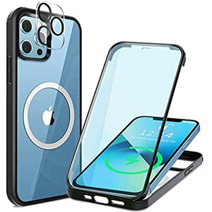 HAUTRKBG iPhone 13 Mini �p �P�[�X �N���A ���ʋ����K���X 360°�S�ʕی� [MagSafe�Ή�] [�J�����t�C������] [100����ʊ��x] �}�O�Z�[�t ���C�����X�[�d�Ή� ... ��