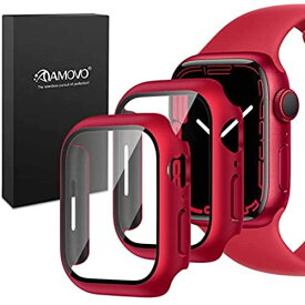 『タッチ感度アップ改善』 AMOVO Apple Watch Series 7 用 41mm カバー 高感度 オリジナル改良 薄手 一体感アップ Series 7 41mm ケース 日本旭硝子材 アップルウォッチ7 用 ... 41mm2個 RED