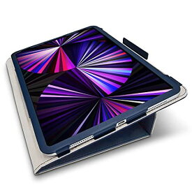 エレコム iPad Pro 11 (第3世代/2021年)(第2世代/2020年) ケース フラップケース ソフトレザー ドローイングアングル マグネット固定 Apple Pencil収納 軽量 ネイビー